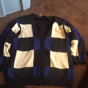 Vintage Checkered Button-Up Cardigan